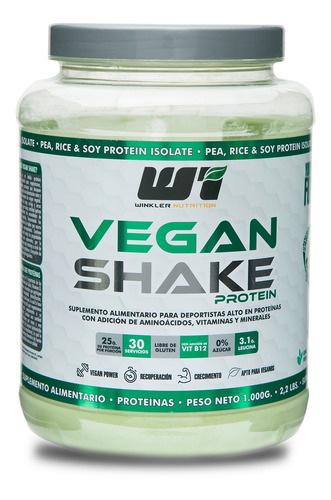 Vegan Shake 1 Kilo, Proteína Vegana Con Leucina Y B12 Oferta