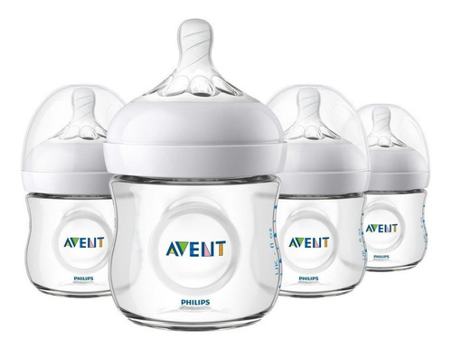 Philips Avent Biberón Natural Transparente, 4 Oz, Paquete De