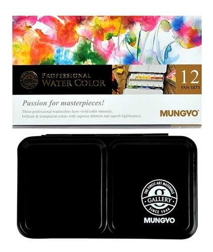 Acuarelas Profesionales Mungyo Gallery X 12 Colores Lata