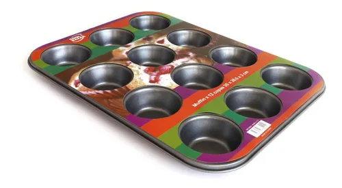 comprar Molde Muffins Cupcakes Teflón Reposteria Antiadherente X12