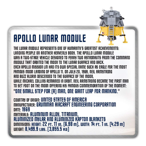 Cobi Smithsonian Apollo 11 Juego De Bloques De Construcción