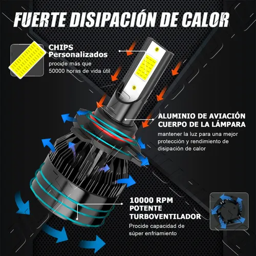 Cd- Kit Faros Luz Led 9005 H11 H10 14000lm Para Ford
