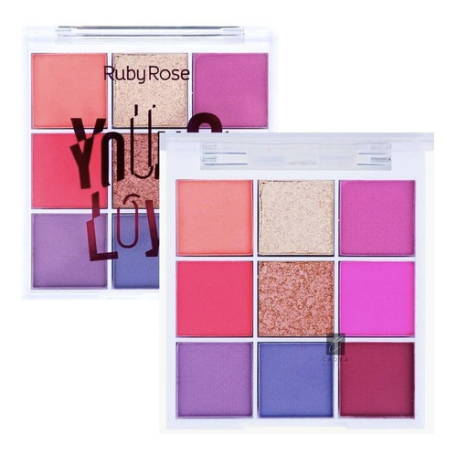 Paleta De 9 Sombras Young Love Ruby Rose 