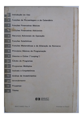 Hp-12c Manual Do Proprietário E Guia Para Solução De Problemas (Usado)