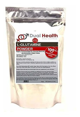 Glutamina Pura En Polvo 5000mg (1kg) - Suplemento Usa - Inmune