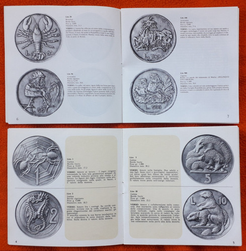 Folleto Tipo Catalogo De Monedas San Marino Años 1974 Y 1975