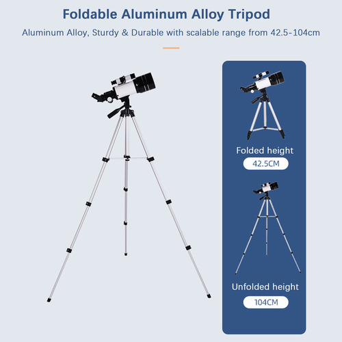 Telescópio: Telescópio De 70 Mm, Tripé Grande E Portátil