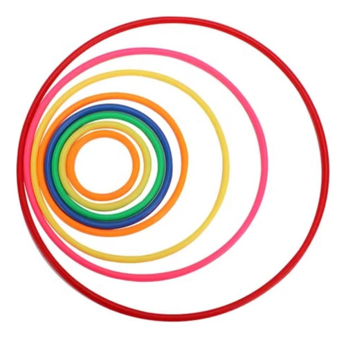Ula Ula O Hula Hoop Mediano Manguera De Color 10 Aros Multicolor