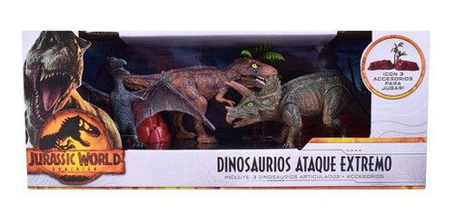 Dinosaurios Ataque Extremo X 3 Jurassic World Mas Accesorios