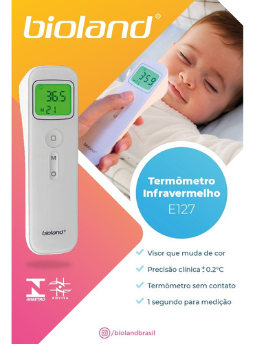 Termômetro Digital Infravermelho Bioland Corpo E Objetos