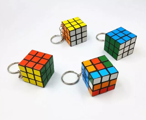 Set 12 Mini Llaveros Rubik Sorpresas De Cumpleaños Y Regalos