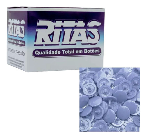 Botão De Pressão Tic Tac Ritas Nº10 Cx 200 Unidades Cor Malva