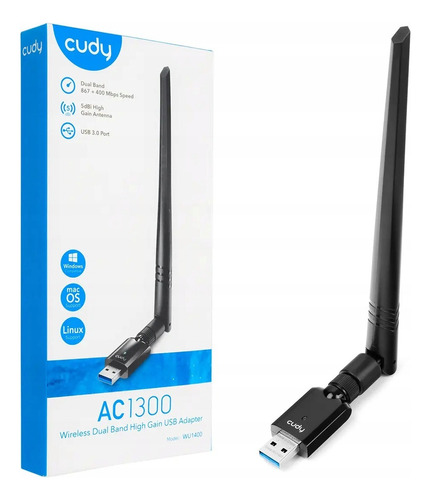 Adaptador Wi-fi Usb Cudy Wu1400 Ac1300 Doble Banda