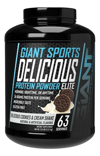 Proteina Giant Sports Delicious Elite 5 Lb 2.27 Kg 63 Serv Sabor Cookies and cream