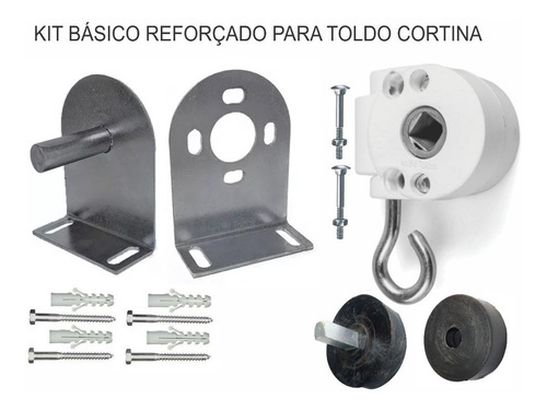 Imagem 3 de 6 de 2 Kit Catraca 1 Manivela Completo P/ Toldo Cortina Manivela