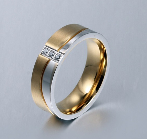 Anillo Elegante De Acero Para Bodas- Compromisos.