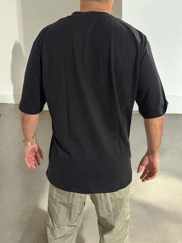 Remera Oversize 100% Algodon Peinado Cuello Rib Premium