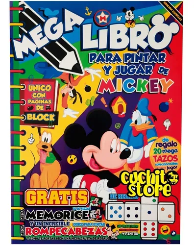 Mega Libro Para Pintar Y Jugar De Mickey Mouse Y Sus Amigos