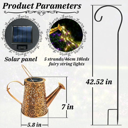 Luces Solares Para Regadera Para Mujer: Luz De Hadas De Jard