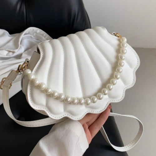 Cartera Bandolera De Ostra Blanca