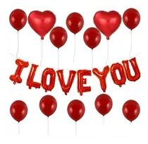 Comprar Globos San Valentin Frase I Love You Paquete De 22 Globos