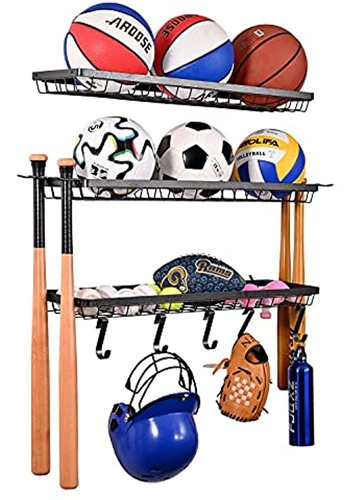 Mythinglogic Sports Equipment Storage Rack, Wall Mount Ball 