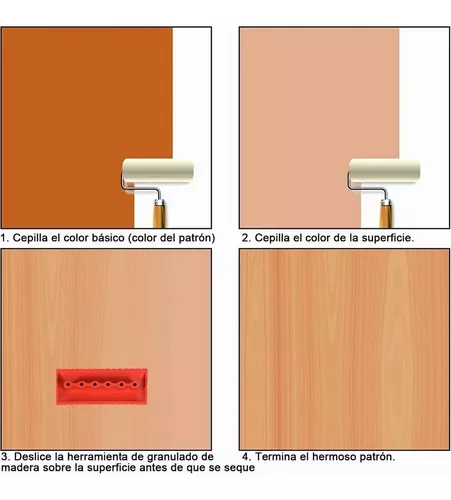 Veteador Para Pintar Con Acabado Imitación Madera Kit 3 Pzs