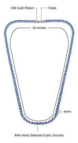 Savlano Collar De Cadena De Tenis Clásico De 18 Pulgadas Con