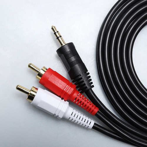 Imagen 3 de 8 de Cable Auxiliar Audio Estéreo Plug 3,5mm A 2 Rca Pc Cel Envío