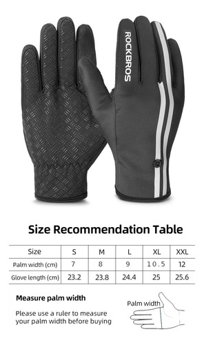Guantes Largos Rockbros Invierno Ciclismo Con Reflectivos Negro Xl