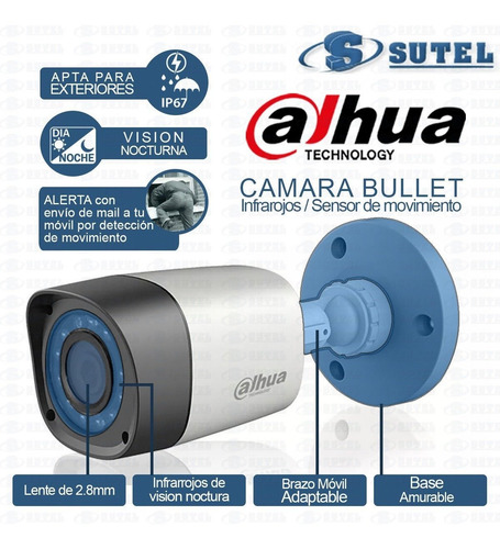 Kit De Seguridad Dahua Hdcvi Dvr 8 Camaras Hd+disco+cables