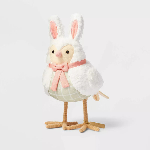 Featherly Friends Pascua Figura Decoracion Pajaro De Conejo