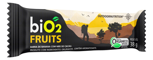 Barra de cereal biO2 Outdoor Nutrition Organico sem glúten sabor banana com nibs de cacau 38 g