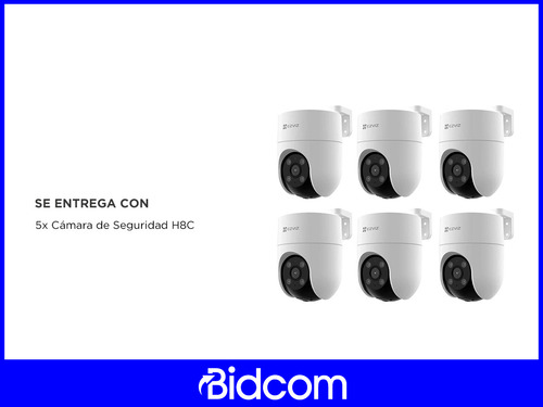 Kit Cámara Seguridad Ezviz Wifi Fhd H8c Domo Color 360 X 6