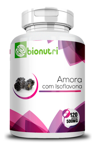Amoras E Isoflavona 120 Cápsulas 500mg Bionutri Pura Natural
