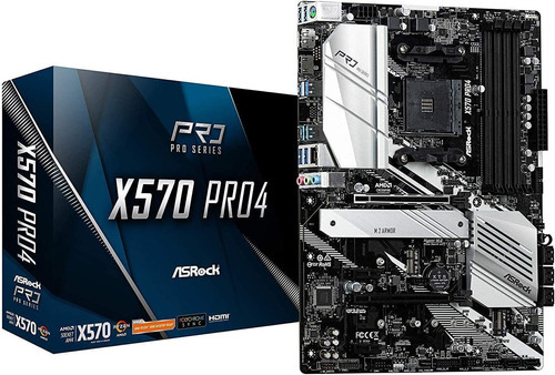 Tarjeta Madre Asrock X570 Pro4 Amd Ddr4 Pcle 4.0 Color Negro