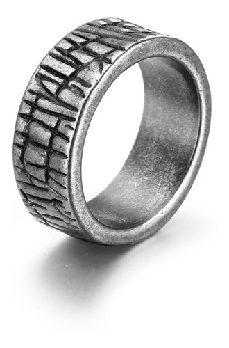 Nuevo Anillo Rayado Dark Heavy Acero Titanio Hombre A202