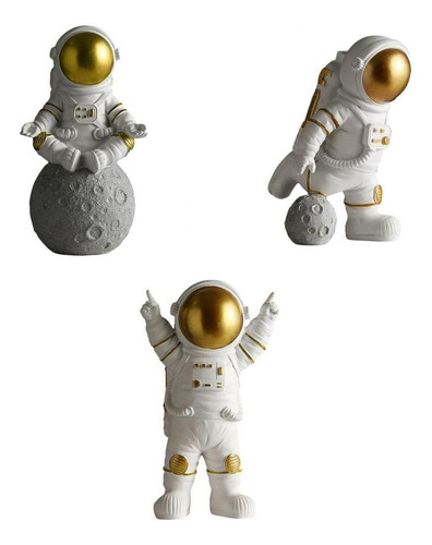 Escultura De Astronautas De 3 Piezas, Regalos Divertidos De