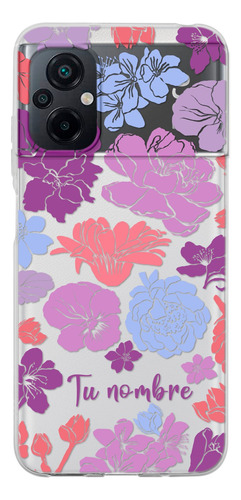 Funda Para Xiaomi  Para Mujer Flores Colores Con Tu Nombre