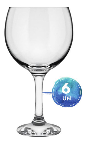 Juego de 6 copas de vino de degustación, 615 ml, Nadir Transparent Color