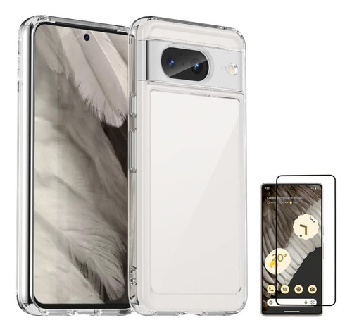 Case Carcasa Funda Clear Para Google Pixel 8 + Vidrio