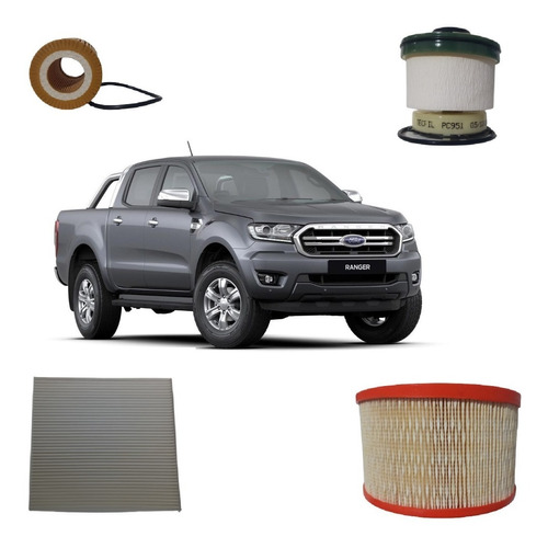 Kit 4 Filtros Para Ford Ranger 3.2 2.2 Tdci Desde 2012