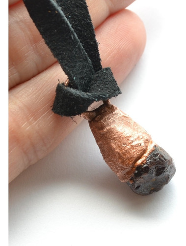 Collar De Hombre, Piedra Natural Granate En Bruto Con Cuero