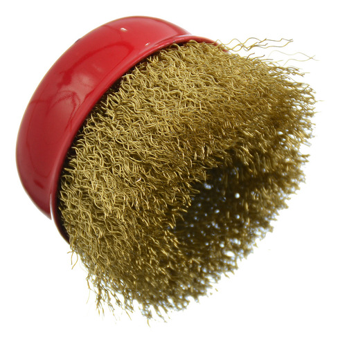 Cepillo Acero Bronceado Copa Rizado 65 Mm Para Amoladora