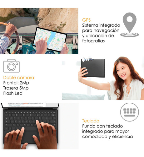 Imagen 3 de 5 de Tablet Vak 102x Deca Core 12' 64gb 2 Sim 4g Teclado 2 En 1