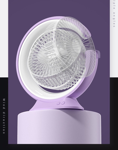 Ventilador De Escritorio Lámpara De Mesa Luna Carga Usb