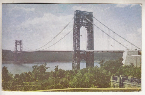 Postal Vista Puente George Washington Rio Hudson New York 