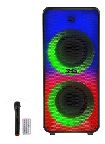 Parlante Bluetooth Kolke Bloom2 Batería Led Control 550w Fm Color Negro