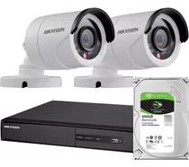 Comprar Kit Seguridad Hikvision Full Hd Dvr 4 +disco+ 2 Camaras 2mp