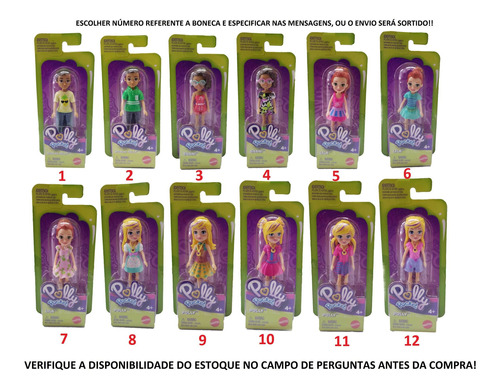 Boneca Sortida Polly Pocket Doll Assortment 9cm Mattel Fwy19